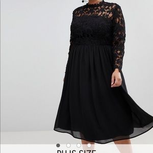 High Neck Midi Skater Dress